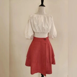 || ANTHROPOLOGIE || red wrap skirt